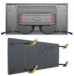 OFM Serie Outdoor Front Zougang 2ftx1ft IP68 Héich Hellegkeet Modular Led Cabinet Ënnerstëtzung 90 ° Corner LED Video Mauer a LED Cube